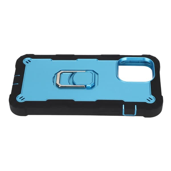 Repskyddande Armor-skal med stativ för iPhone 13 Pro Max mobiler Armor Protect Case (Svart Blå)