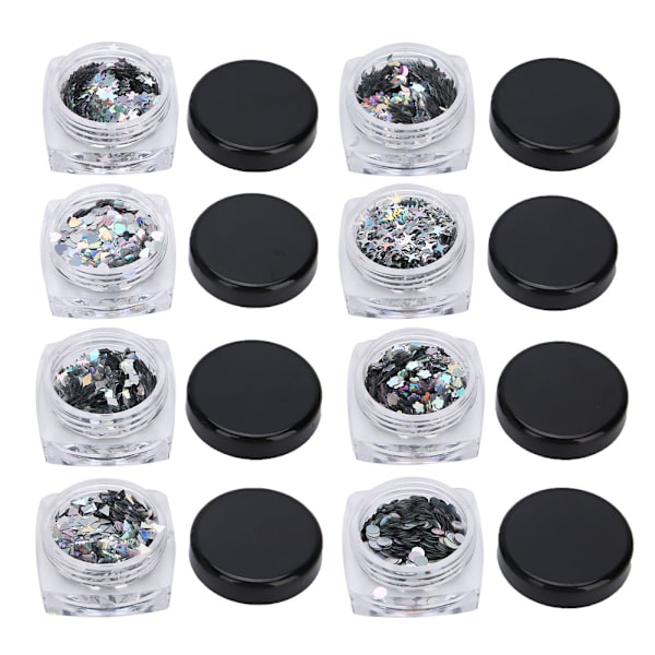 8 st Nail Sequins DIY Nagelsmycke Dekoration Glittrande Sequins Tillbehör för Nagelsalong