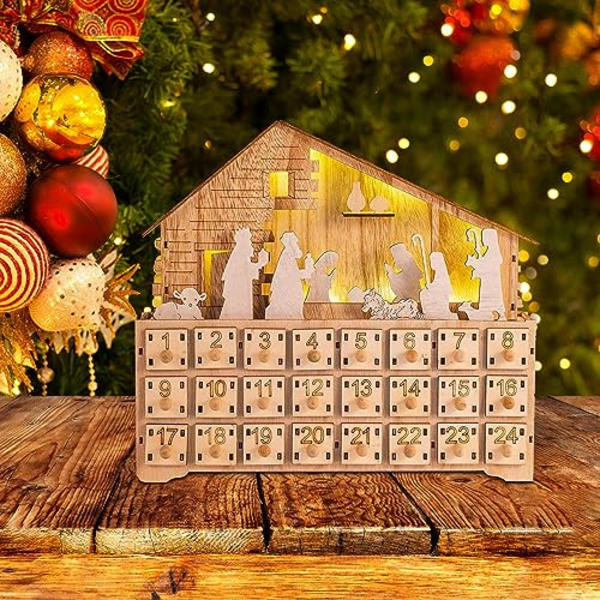 Julkalendrar | Julkalendrar | Trä juladventskalenderhus till jul0) Mgichoom 1