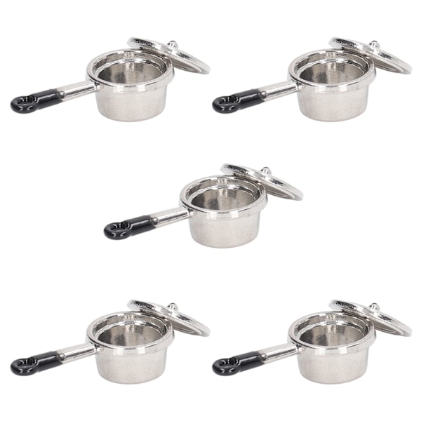 5-pack Mini Soppa Gryta Modell Simulerad Matlagning Leksaker Kök Bordsartiklar för 1:12 Dockhus Liten