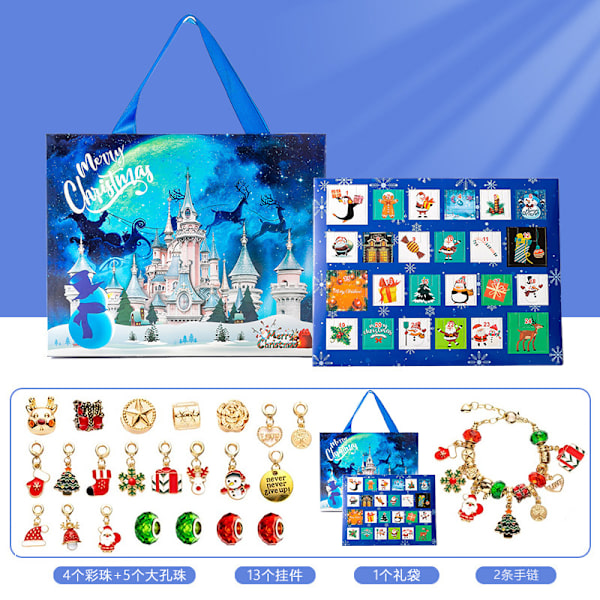 Julkalender Blind Box DIY Kreativ Barnarmband Tillbehör Q