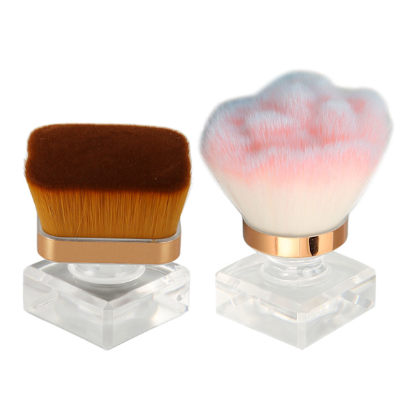 Sminkborste Set Flat Top Foundation Blomma Form Fluffig Puderborste Kosmetika Foundation Puder Verktyg med 2 st Förvaringsfodral