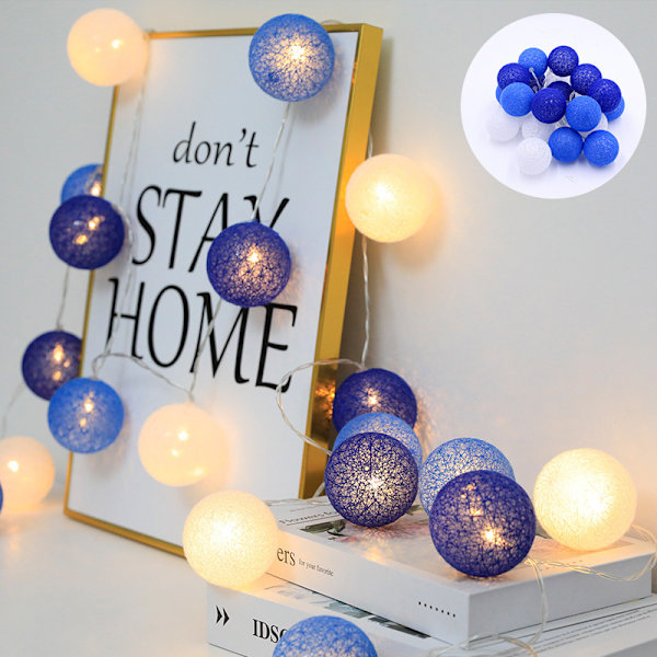 LED Juldekoration Hem Nyår Dekorativ Lampa Bomullsboll Ljuskedja Vinstock Bal Färgad Lykta Girly Heart 3M20led USB