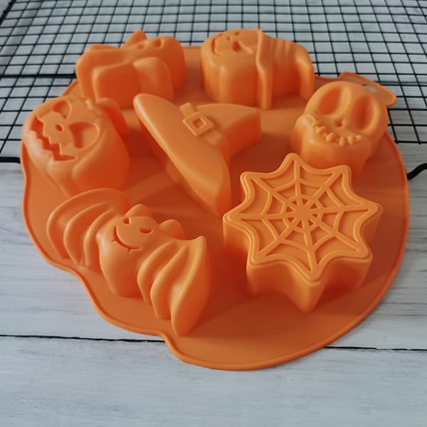 3D 7-siffrig Halloween Silikon Chokladkakaform Bakform