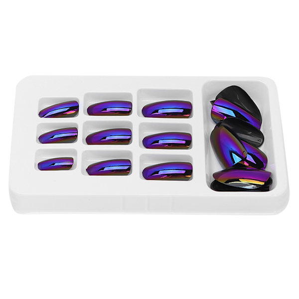 24 st Fashionabla Falska Naglar Avtagbara Ljusa Färger Falska Naglar Patch Full Cover Nagelkonst Tips05