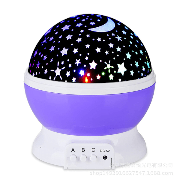 LED Automatisk Roterande Stjärnhimmel Liten Nattlampa USB Stjärnprojektion Bordlampa Nattlampa Pink Starry Sky DC  5V