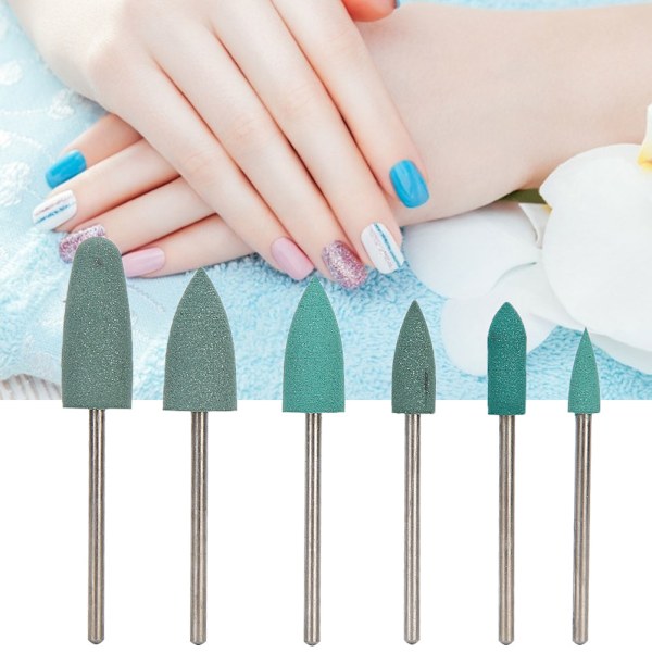 6 st Nagelborrbitar Nagelkonstborr Manikyr Sliphuvud Nagelfinishbitar Tillbehör01