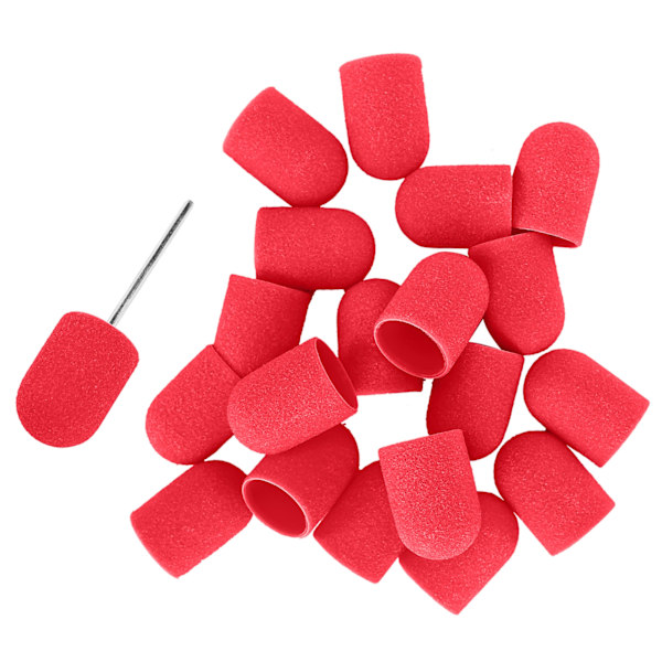 Nagelkonst Sandpapperhuv Nagelfräsbits Polering Slipning Sandband Set (16 x 25mm) Röd