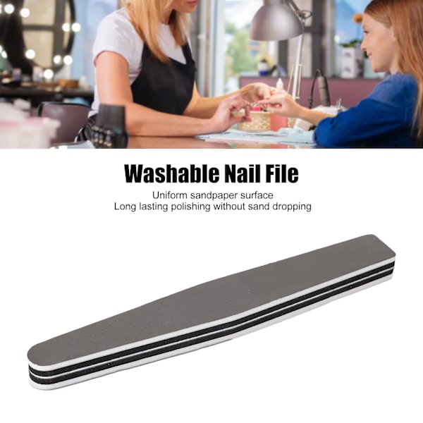 10 st Nagelfilbuffrar Professionell Hemma Salong Tvättad Återanvändbar Nagelfil Manikyrverktyg för Akrylnaglar