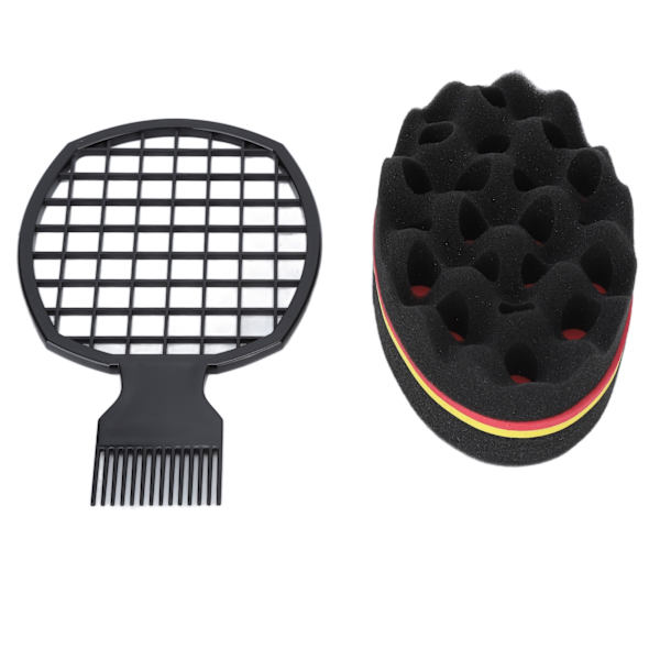 2-pack Barber Salon Hårcirklar Kam Mjuk Flexibel Hårsvamp Frisörverktygssats för Blött Hår