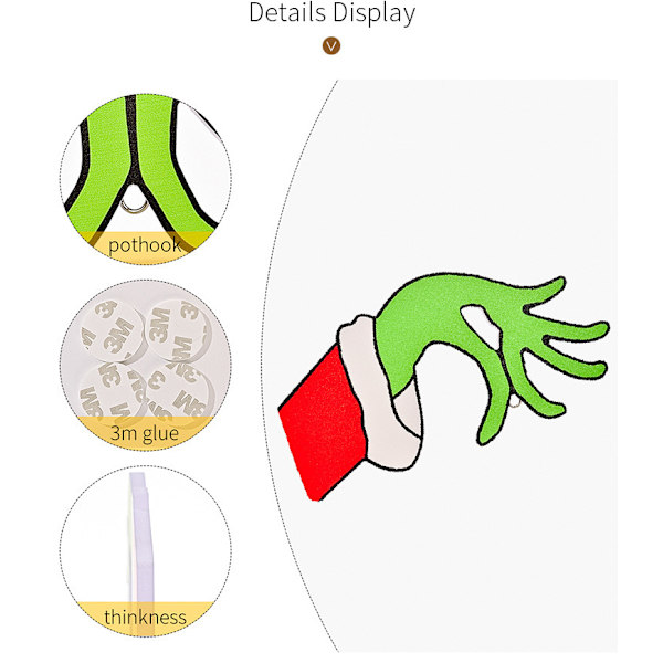 Juldekoration Julhängande Dörrskylt i Trä Grinch-Girlang Hemma Dekorationer för Köpcentrum Left Hand