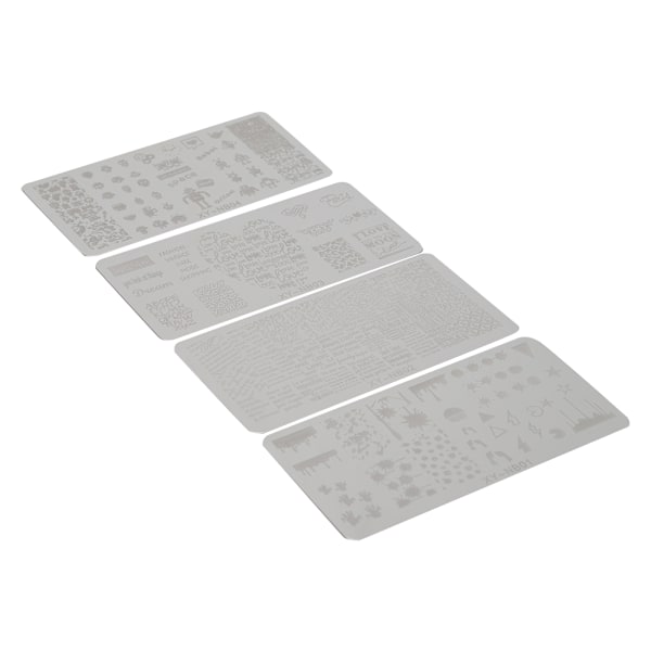 Nagelstämplingsplattor Schabloner Mönster DIY Nagelskrivning Stämpling Mall Manikyr Verktyg 01-04