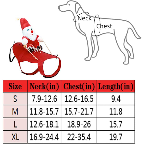 Hund Santa Claus-dräkt Julhundkläder Santa Claus