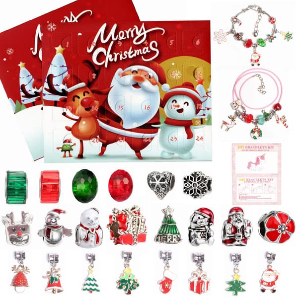 24 st Jul Advent Nedräkningskalender Blind Box Set DIY Pärlhänge Jularmband D