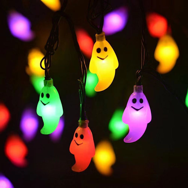 Halloween-lampor flerfärgade, 20 LED spöke halloweenlampor