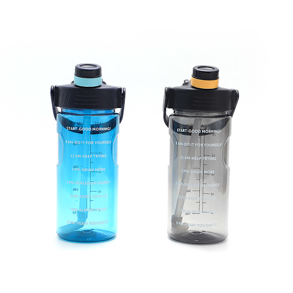 Stor vattenflaska Sportdryckeskopp med markering Svart 1100ml