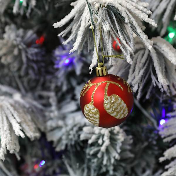 Julgransdekoration rekvisita Festdekoration Färgad ritkula Red