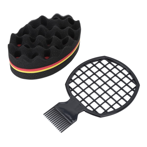 2-pack Barber Salon Hårcirklar Kam Mjuk Flexibel Hårsvamp Frisörverktygssats för Blött Hår