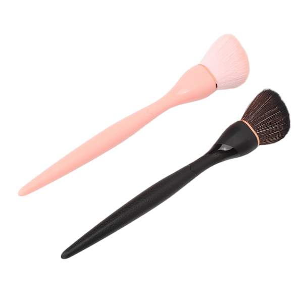 2ST Vinklad konturborste Svart Rosa konstfiber Exakt färgning Mjuka borstar Makeup Borste Set