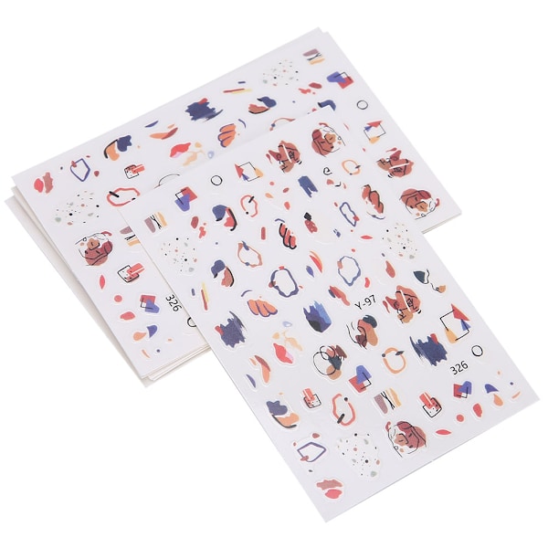 6 st Exklusiva Mönster Nagelsticker Fashionabla Naglar DIY Dekal Manikyr Verktyg