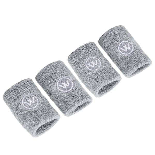 2 Par Armbands Sport Basketboll Svettabsorberande Armband Polyester Bomull Atletisk Armband för Män Kvinnor Grå