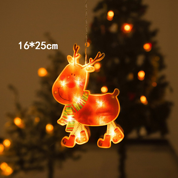 LED Christmas Sucker Lamp Snögubbe Form Fönster Dekoration Lampa Holiday Atmosfär Små färgade lampor G