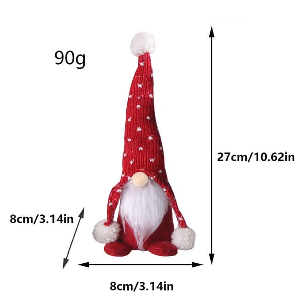Skogsmänniskan Vit Skägg Ansiktslös Docka Juldocka Skogsmänniskan Stickad Hatt Sittande Ställning Docka Ornament 3