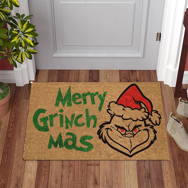 Juldörrmatta Hur Grinchen stal julens söta tecknade mönster Entrédörrsmattor Mattor för hemmet 1 40*60cm