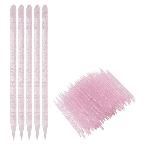 100 st Disposable Nagelbandstickor Dubbeländade Nagelbandstickor Manikyr Pedikyr Stickor Rosa