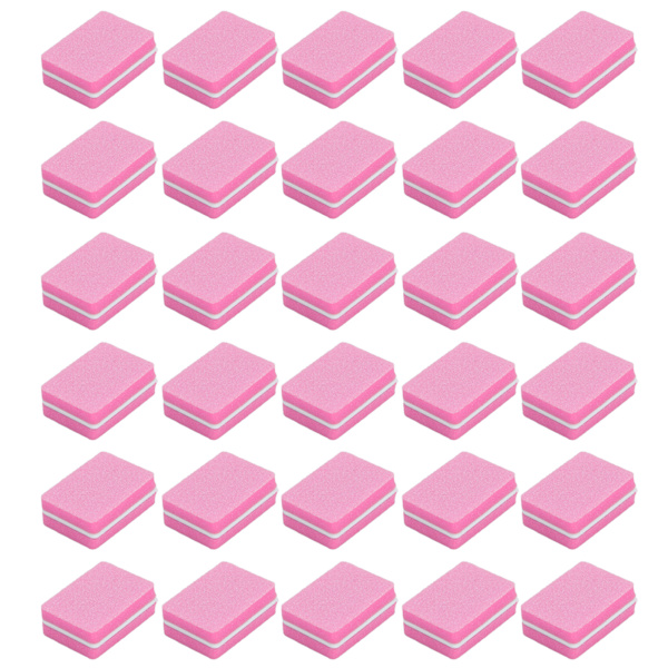 30 st Mini Nagelfil Professionell Bärbar Hemma Salong Nagelfilning Slipblock Manikyr Verktyg Rosa