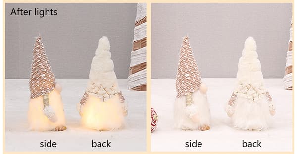 Juldekorationer Vit Skägg Ansiktslös Docka Infällbar Docka Ljusutsändande Rudolf Ornament 4