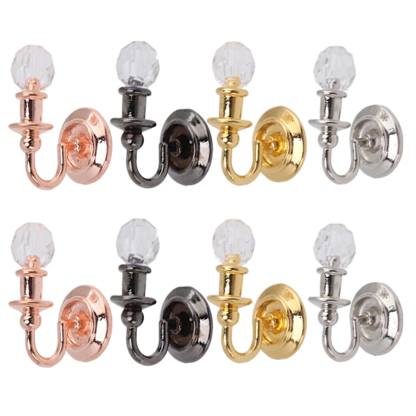 8 st Miniatyr Vägglampa för Dockhus Levande Simulerade Färgglada Ljus Dekoration för 1:12 Dockhus