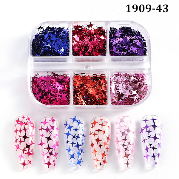 3 st Nail Glitter Magic Mirror Aurora Iridescent Puder Pärlpuder 18