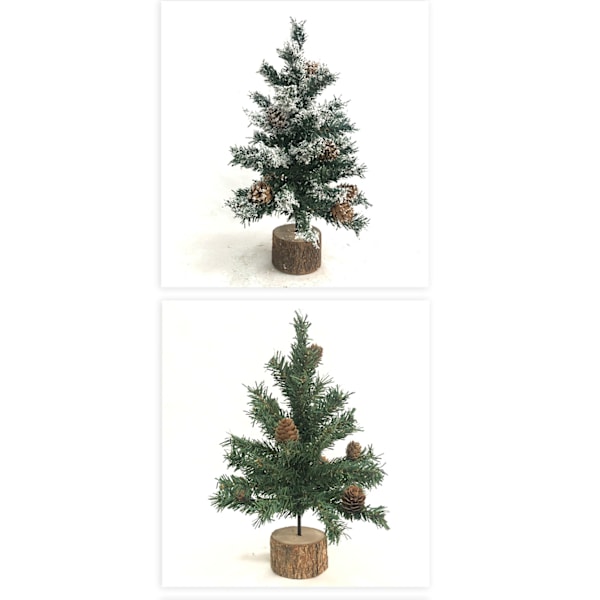 Mini julgranssimulering med kotte juldekorationer fönsterdekoration 20cm0 with Snow