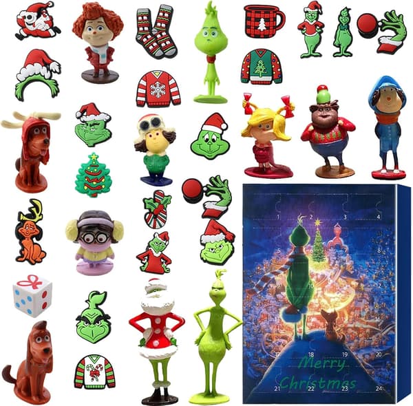 Adventskalender 2023 Julgranscheckdekorationer Julkalender för barn Vuxna E