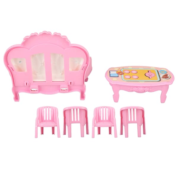 Miniatyr Vardagsrums Möbel Simulerings Soffa Kaffebord Stol Möbelmodell Set för 1/16 Dockhus Typ 3