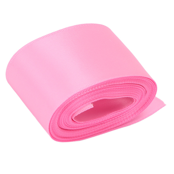 Dubbelsidigt Satängband Rulle 5m/16.4ft Längd 38mm/1.5in Bredd DIY Polyester Presentpappersband för Hantverk Håraccessoarer Ros Röd
