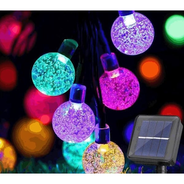 7m Solcellsstränglampor Utomhus 50 LED Kristallgloblampor