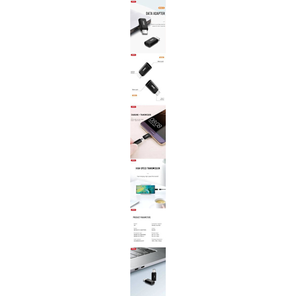 XO Apple Lightning till Micro-USB-adapter - Svart Svart