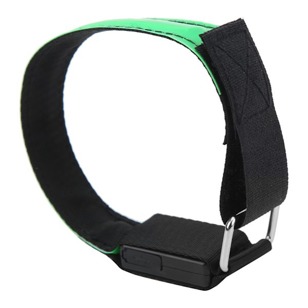 Armband med LED-lampa för nattlöpning utomhus, laddningsbar, reflekterande gitterband, grön