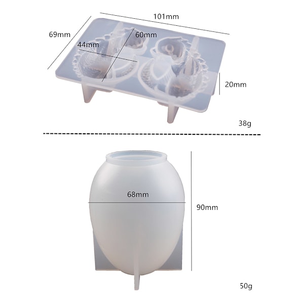 Silikonform för 3D-drak, hantverk, DIY-äggform