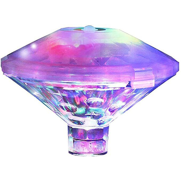 LED-diamant vattentät badrumslampa, fiskdamm fontän undervattensdykningslampa colorful