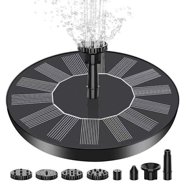 Solcellsfontän för utomhuspool, flytande fågelbadfontän, simbassäng, trädgård, innergård, vattenfunktion, fontänlampa 13cm