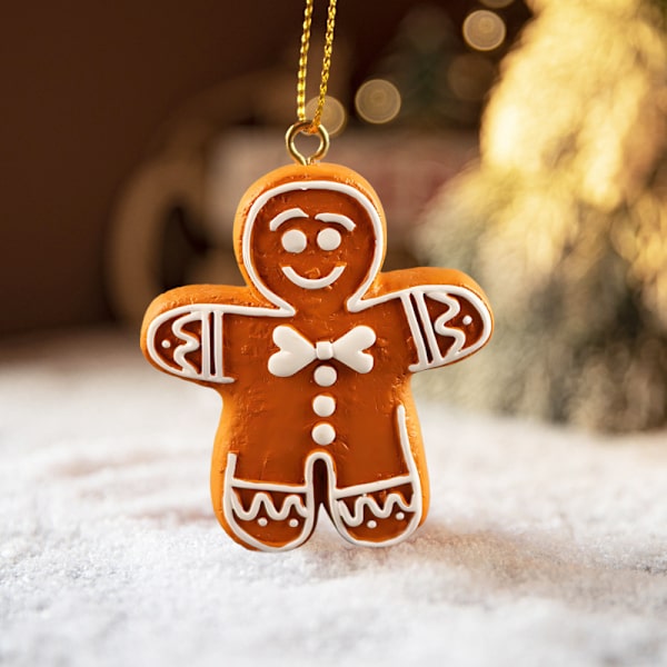 Jultomten Pepparkaksman Julstrumpor Candy Cane Harts Hängande bitar Dekorativ skrivbordsdekoration F