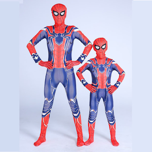 Halloween Spider-Man-dräkt för barn, cosplay-kostym, liten svart Spider Miles hjältekostym Iron Spider Man 120cm