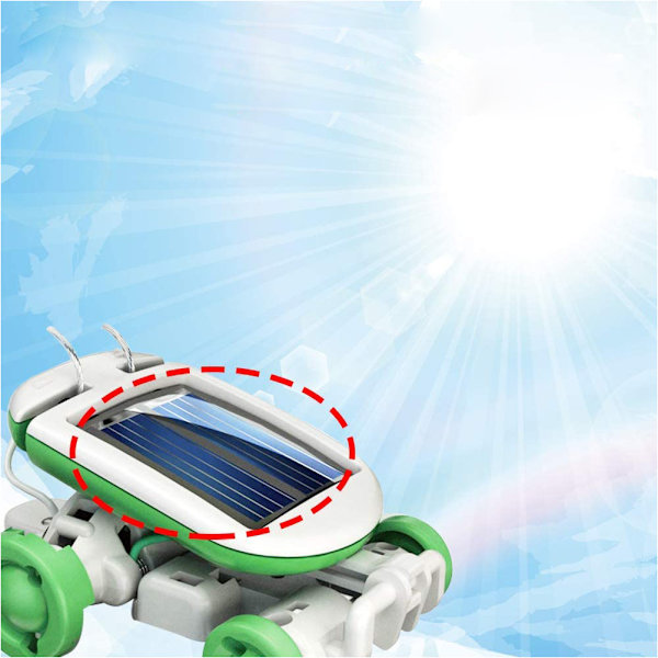 6-i-1 DIY Utbildningslärande Solrobot Sats Barnleksaker Present Självmonterad Solenergi Vetenskapssats
