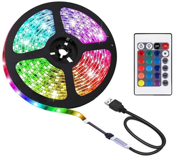 LED-remsa, 1 meter, RGB med fjärrkontroll, USB