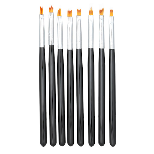 8-pack nagelkonstpenselset - Blommönster, målning, kronblad, gradientpenna, manikyrverktyg