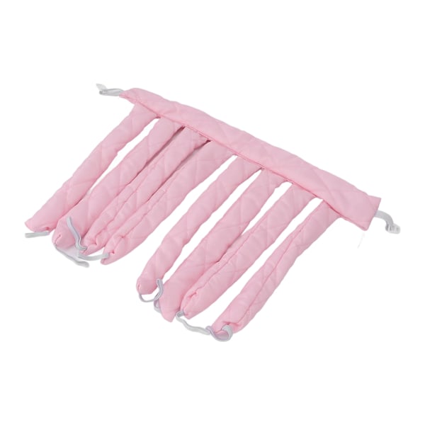 Värmefri Curling Rod för Sömn, Hårcurl Styling Roller Band för Kvinnor och Flickor, Extra Långt Hår, Rosa