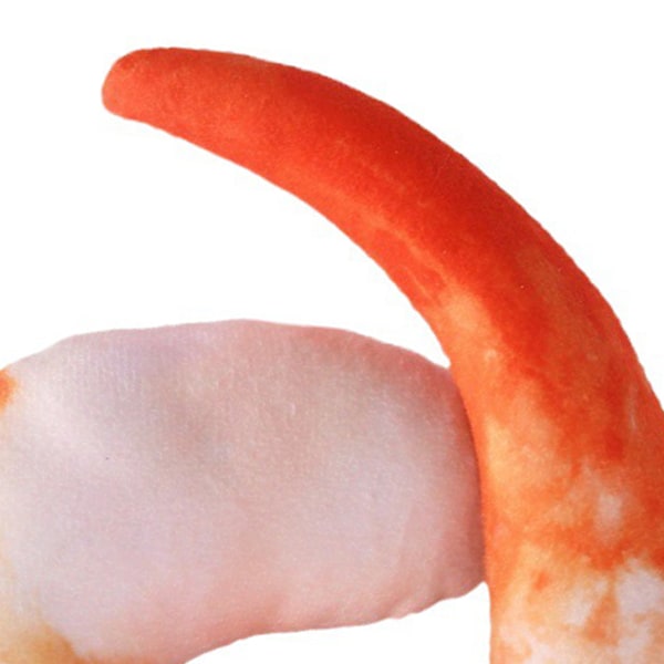 Plush Hundeleksak med Kvitterljud 3D Simulerad Räka Kött Bitresistent Fylld Hundeplushleksak för Att Lindra Känsla av Uttråkning och Ångest